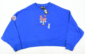 Pro Standard New York Mets Sweatshirt Womens 2XL Blue Long Sleeve Boxy Cropped
